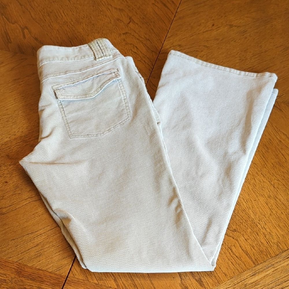 Y2K American Eagle Outfitters Women's Creamy Beige Corduroy Flare Bootcut Pants